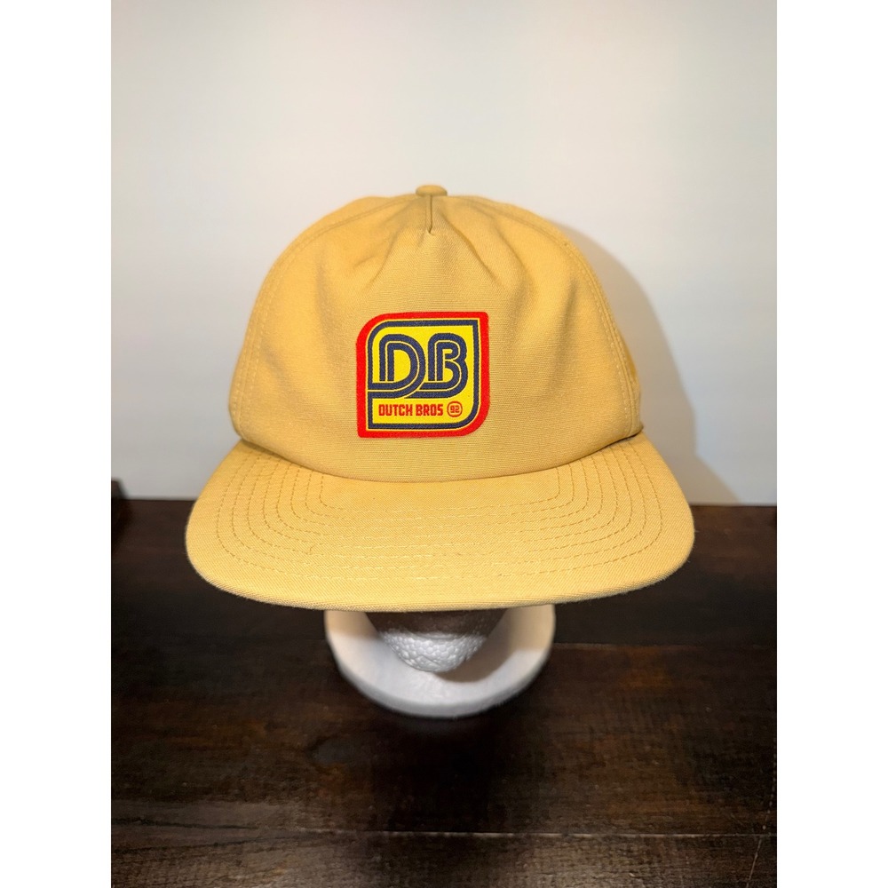 Dutch Bros Coffee Snapback Hat Tan Gold DB Logo Adjustable Men's‎